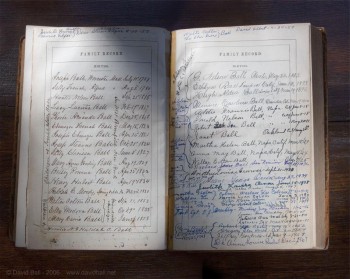 An Antebellum era (pre-civil war) family Bible dating to 1859. Photography copyright David Ball, www.davidball.net